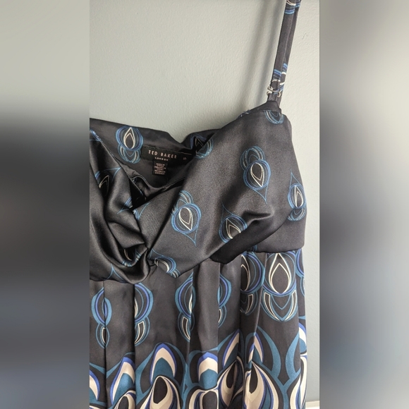 Ted Baker Graphic Silk Spaghetti Strap Dress - Picture 4 of 16